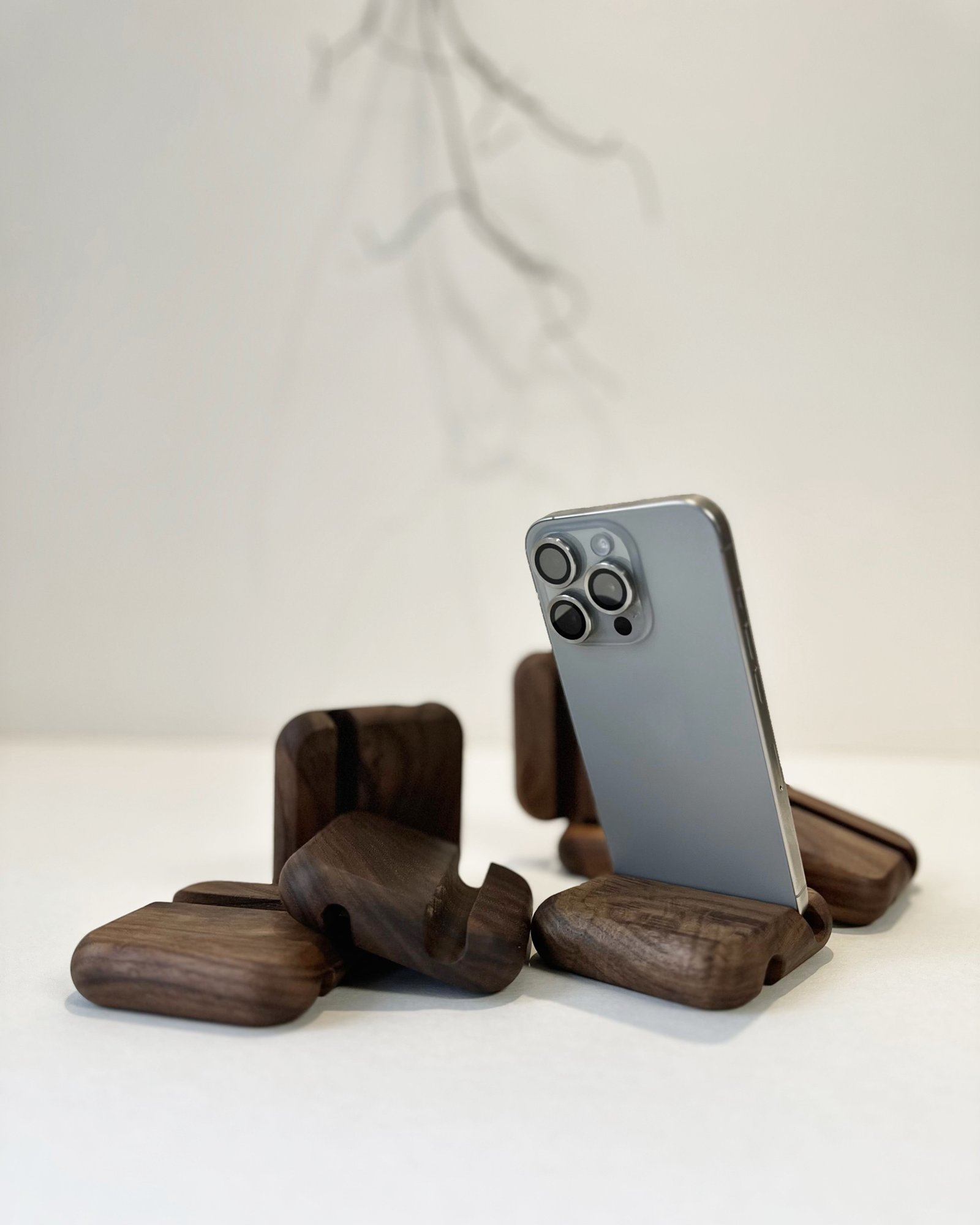 Wooden phone stand